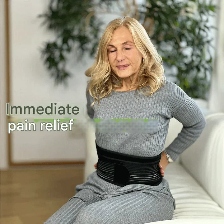 Unisex back support belt by TripleSupport for improved posture, pain relief & comfort. Ideal for daily spine support.