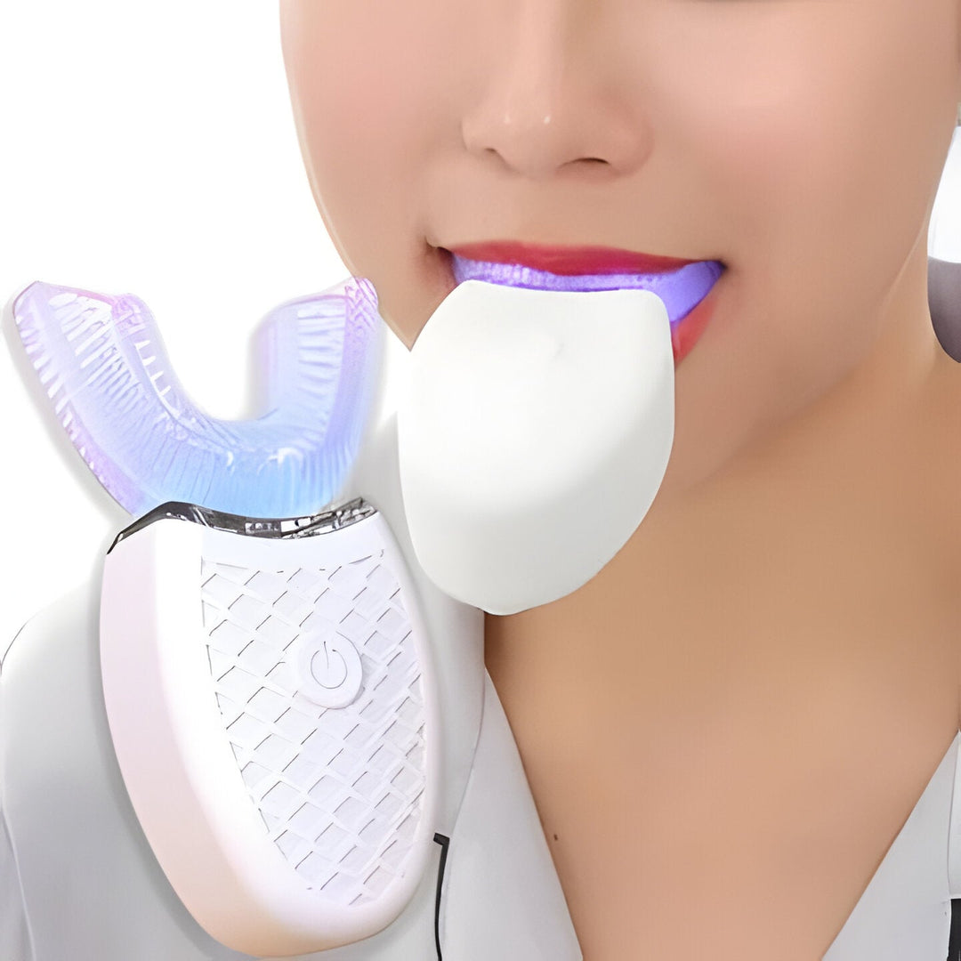 Unisex automatic U-shaped electric toothbrush, featuring ultrasonic deep cleaning for optimal oral hygiene.
