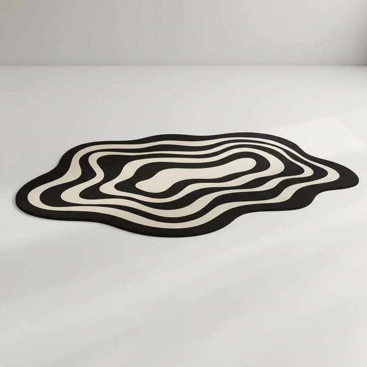 Fast-drying Waterfall Bath Mat with ultra absorbent rubber, non-slip, cushioned bathroom decor.