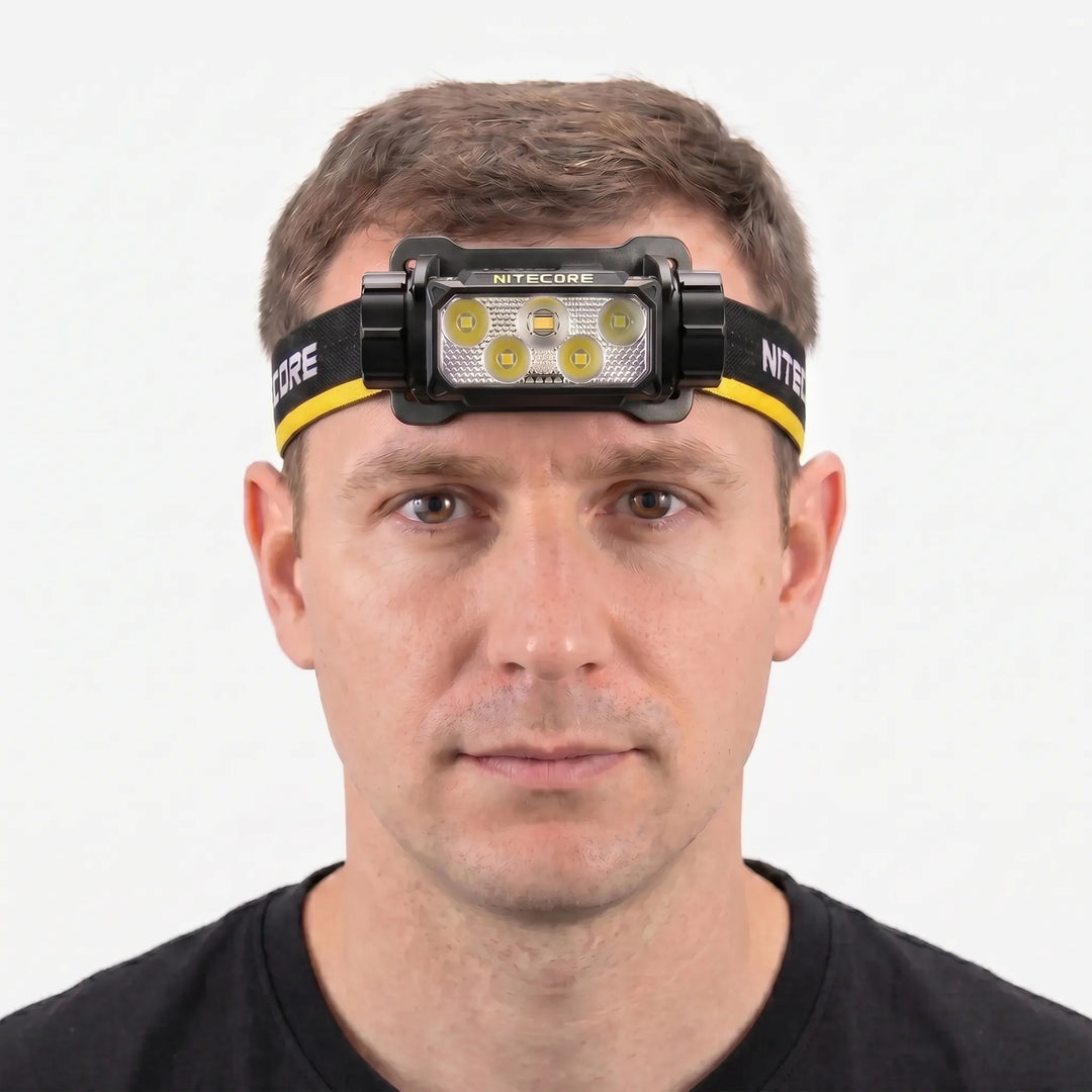 Durable USB-C rechargeable LED headlamp, perfect for trekking, hiking, and outdoor adventures.