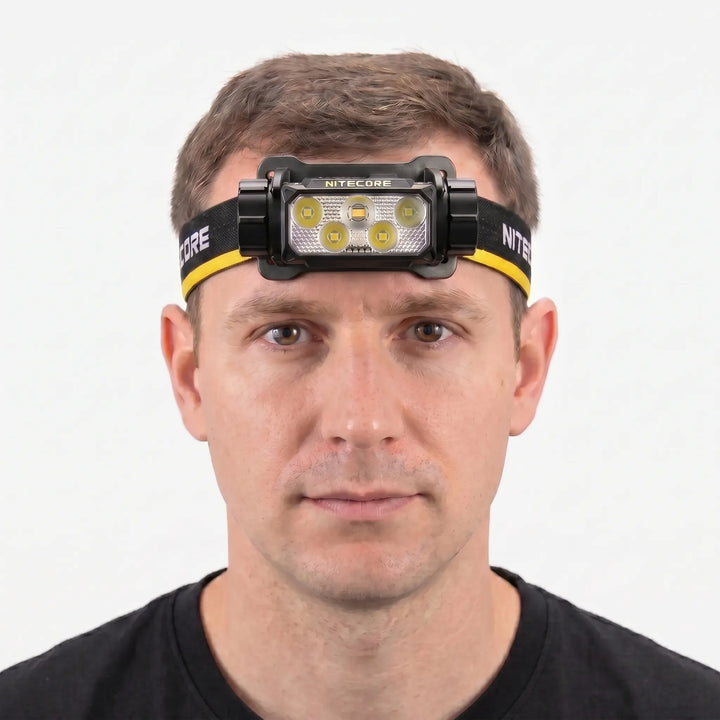 Durable USB-C rechargeable LED headlamp, perfect for trekking, hiking, and outdoor adventures.