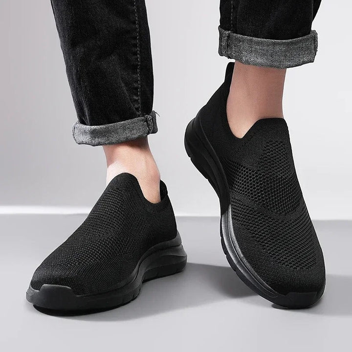 Casual unisex slip-on shoes: knit fabric, perfect for easy on-the-go comfort.