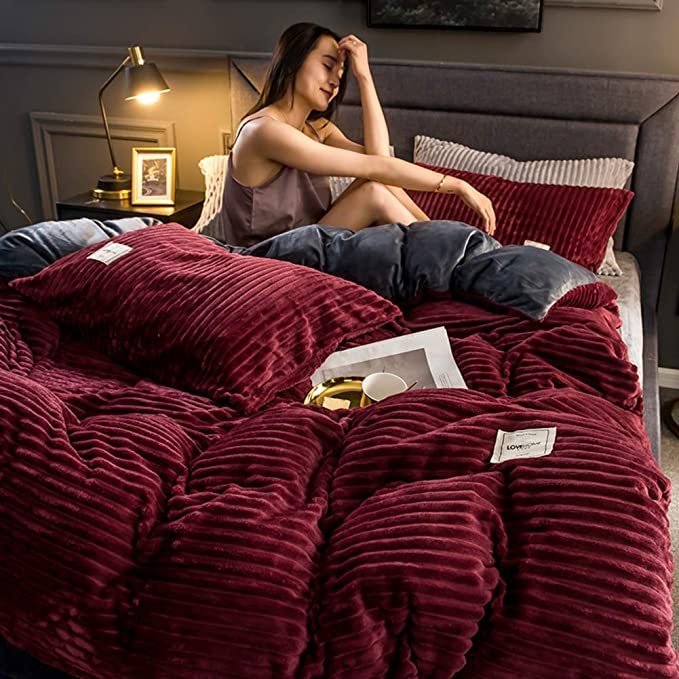 Heavy-duty winter fleece blanket, a super warm duvet ensuring cozy nights & stylish home decor.