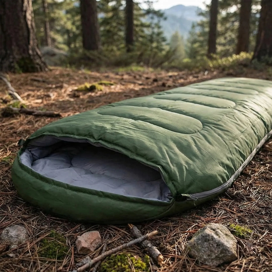Unisex ultralight envelope sleeping bag for 4 season backpacking, camping, and hiking outdoor gear.