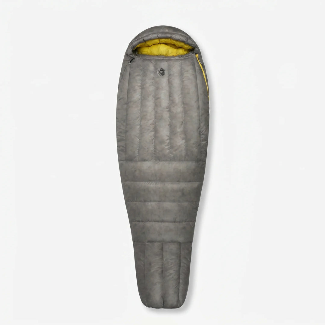 Durable ultralight mummy down sleeping bag, ideal for backpackers and campers seeking three-season comfort.