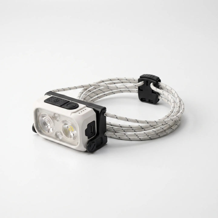 Durable, water-resistant LED headlamp with USB-C recharging, ideal for outdoor camping & hiking.