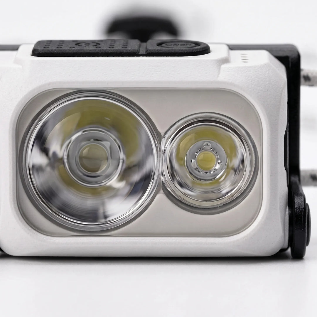 Hands-free ultralight headlamp for night hiking & running, features bright LED outdoor lighting.