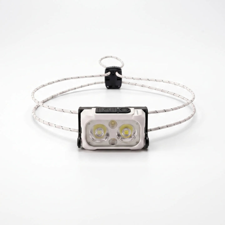 Compact rechargeable headlamp, great for trail running, backpacking, and emergency outdoor use.