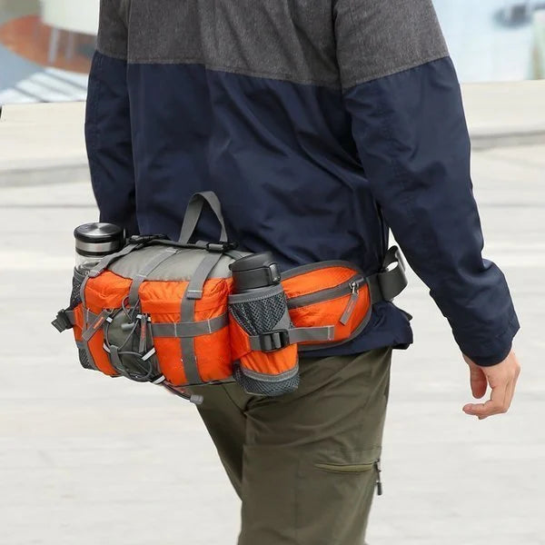 Ultralight waist bag with secure zipper, ideal for travel, hiking, and outdoor activities.