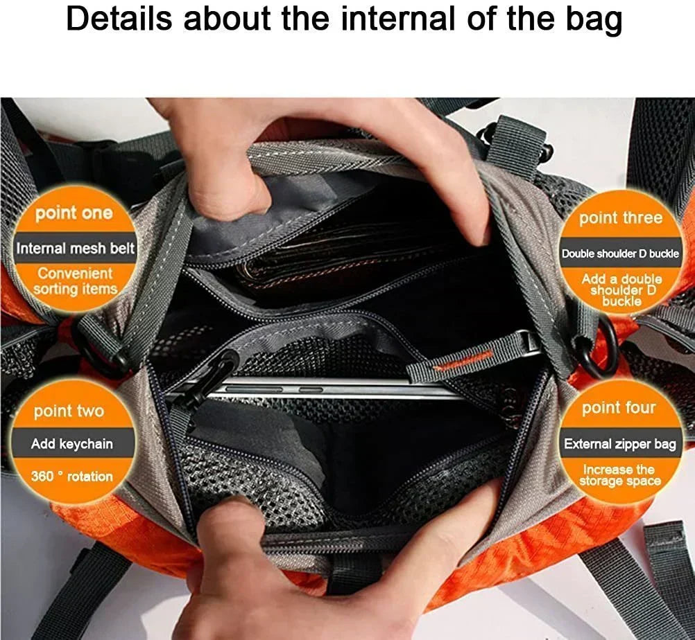 Unisex outdoor belt bag in black, waterproof and ultralight for running and travel.