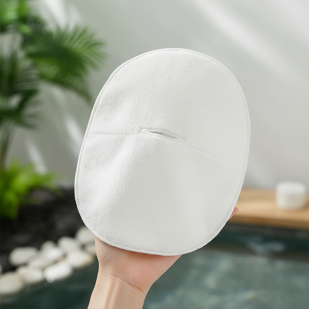 Unisex Ultrasoft HydroTowel facial spa towel in a pristine white, perfect for warm or cold compresses.