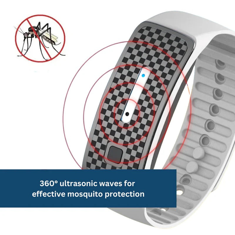 Comfortable unisex ultrasonic mosquito repellent bracelet. Chemical-free pest control for outdoor adventures.