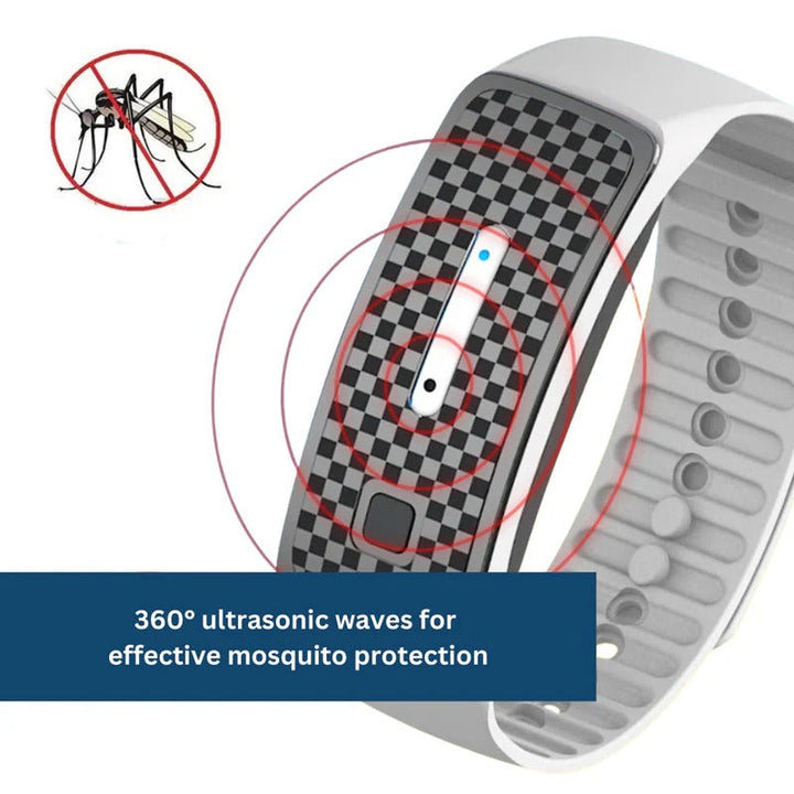 Comfortable unisex ultrasonic mosquito repellent bracelet. Chemical-free pest control for outdoor adventures.