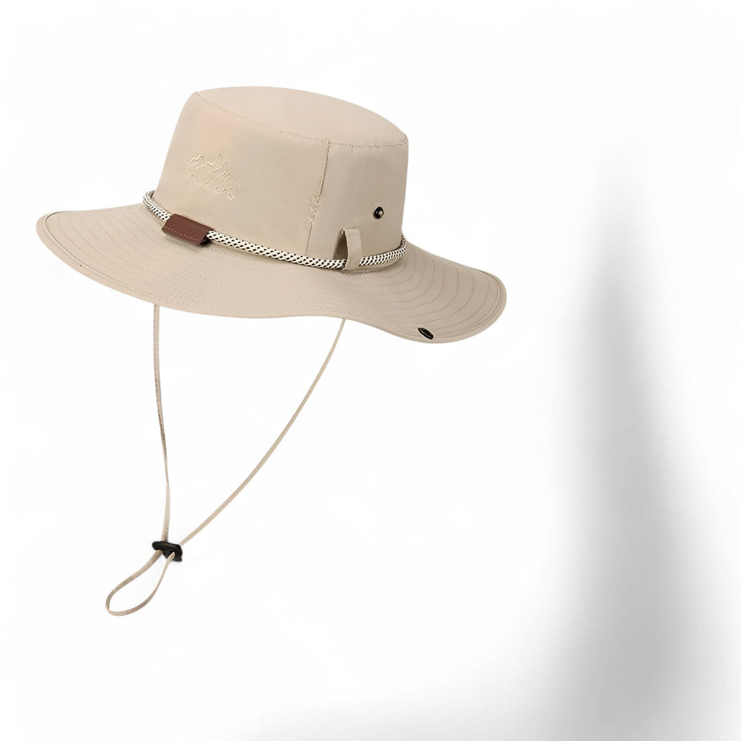 Unisex sun hat, Johnny brand, featuring waterproof material and UV protection, suitable for various outdoor uses.