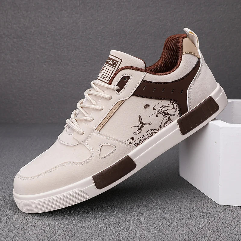 Unisex urban sneakers featuring bold Japanese art, ideal for street style and casual wear.
