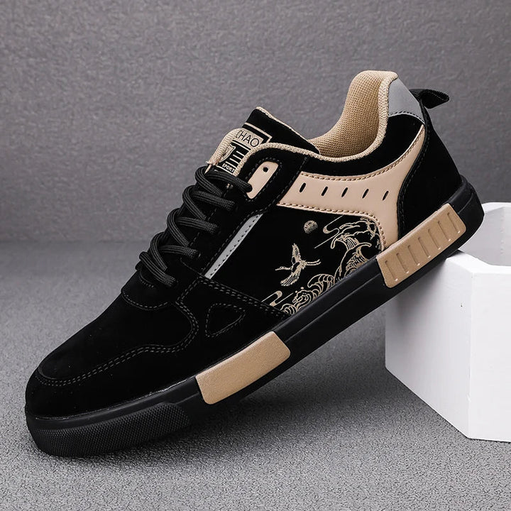 Comfortable unisex urban sneakers, featuring bold Japanese art design for versatile casual and street wear.