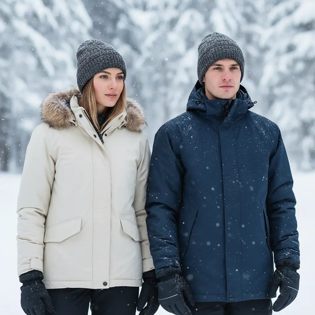 Unisex USB heated beanie hat, black, with visible heating elements, for winter warmth and outdoor activities