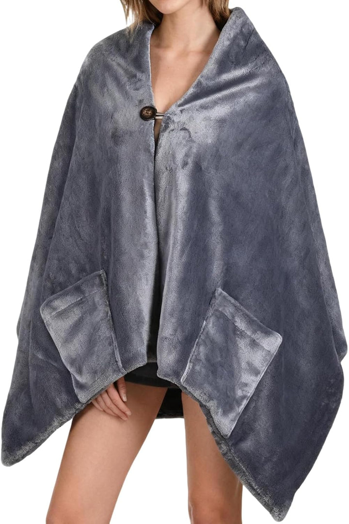 Unisex USB heated shawl, portable electric wrap with 3 heat levels, ideal for winter comfort and travel