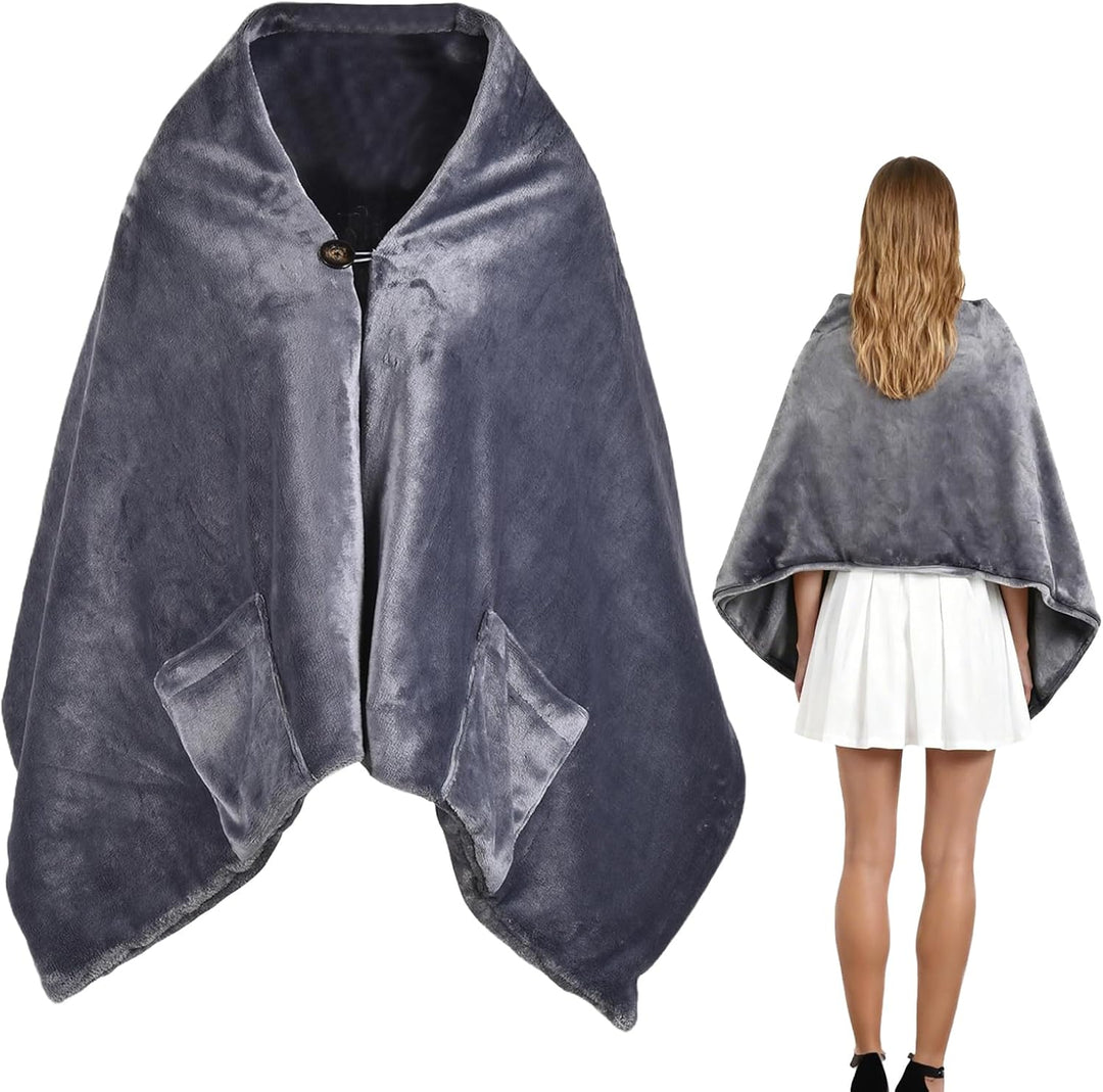 Versatile USB heated shawl, portable electric wrap, featuring easy USB power for on-the-go warmth