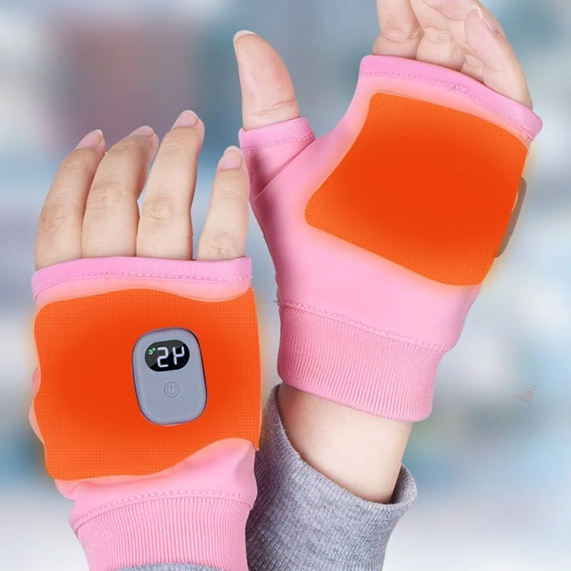 Stay warm with these fingerless heated gloves. USB rechargeable, ideal for winter outdoor activities & cold weather.