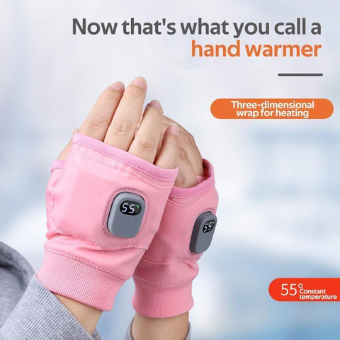 USB rechargeable heated fingerless gloves for men & women. Perfect for typing, gaming & outdoor winter activities.
