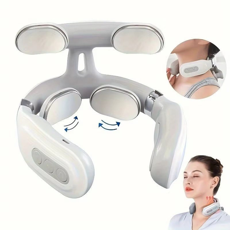 Unisex USB rechargeable neck & shoulder massager for deep pain relief and relaxation.