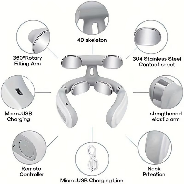 Comfortable unisex neck & shoulder massager, USB rechargeable for convenient personal care and relaxation.