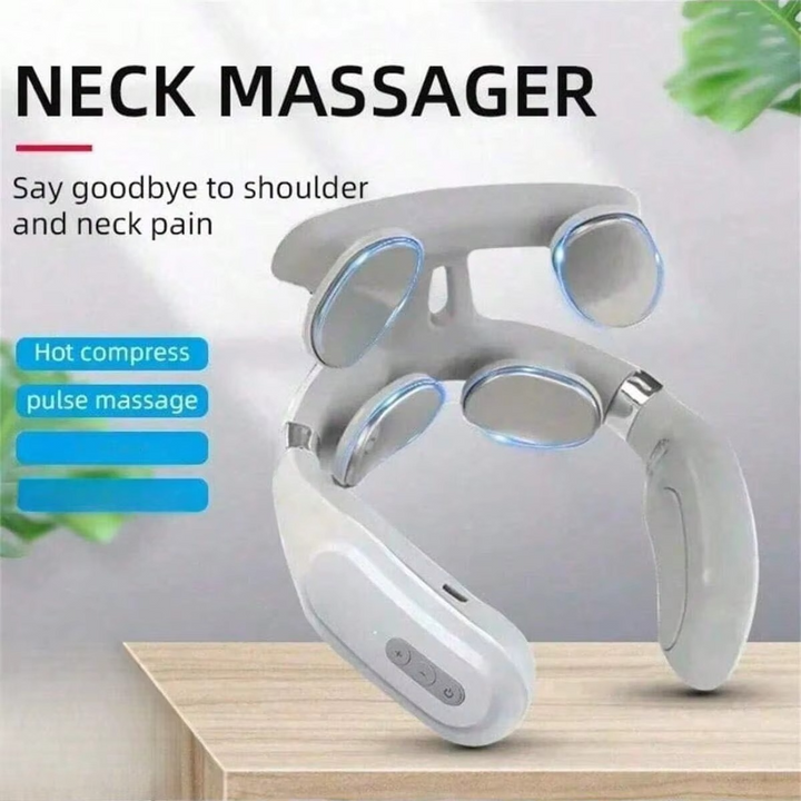 Unisex rechargeable neck & shoulder massager, delivering effective pain and stress relief.