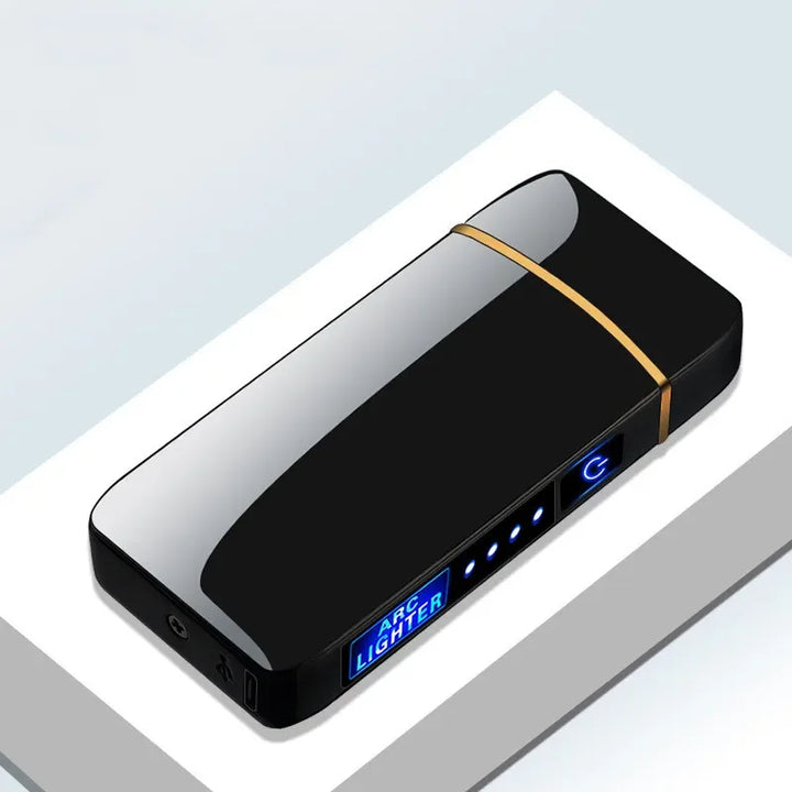 Unisex USB rechargeable plasma arc lighter, windproof & flameless for modern living.