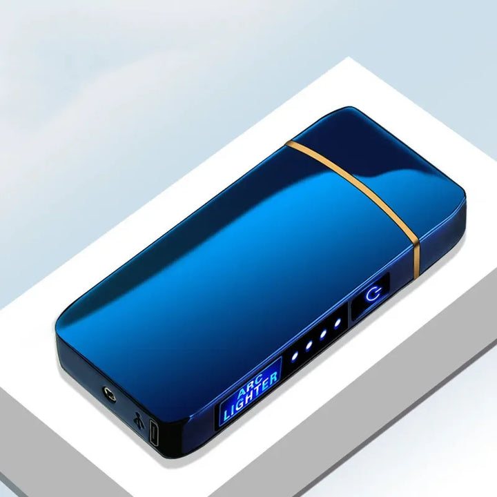 Flameless electric lighter, USB rechargeable, sleek & safe for home or travel.