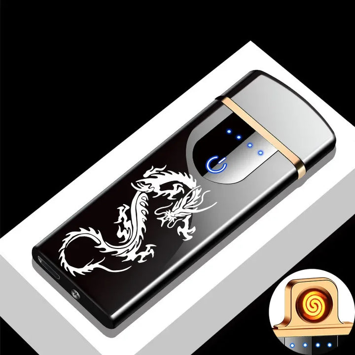 Unisex windproof electric arc lighter, USB rechargeable, ideal for all outdoor activities.