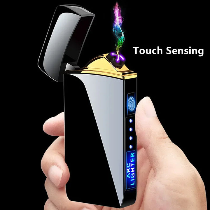 Modern windproof USB plasma lighter, flameless electric arc, great for candles.