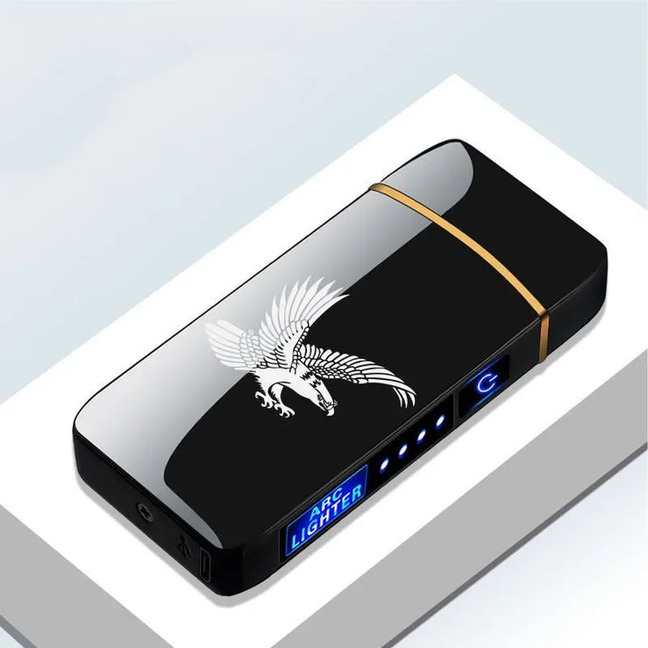 Flameless USB arc lighter, windproof, ideal for lighting candles, grills, or camping.