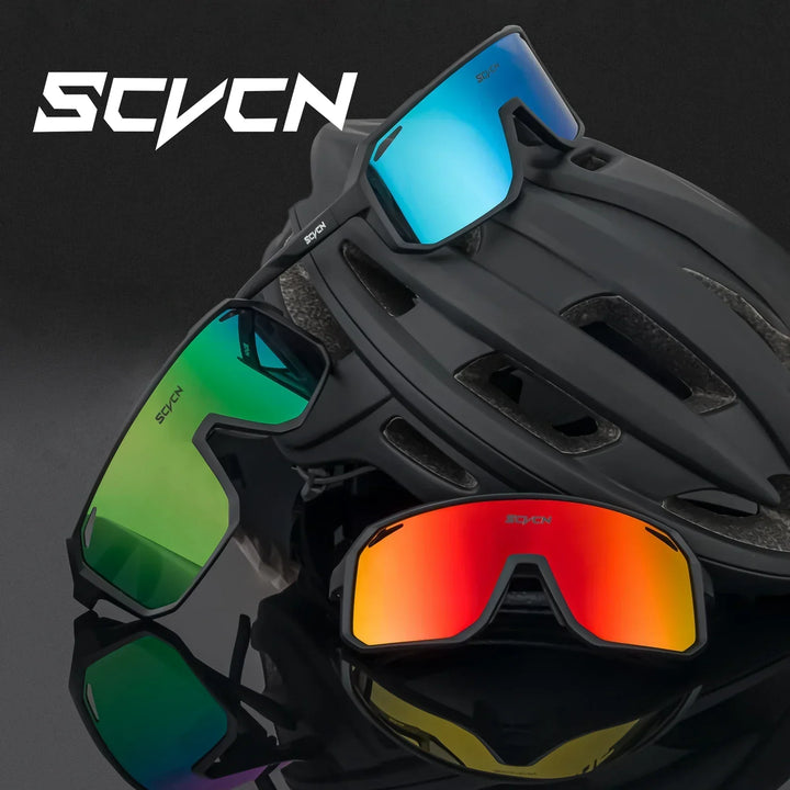 Side view of unisex UV400 cycling sunglasses, ideal for mountain biking & outdoor activities.
