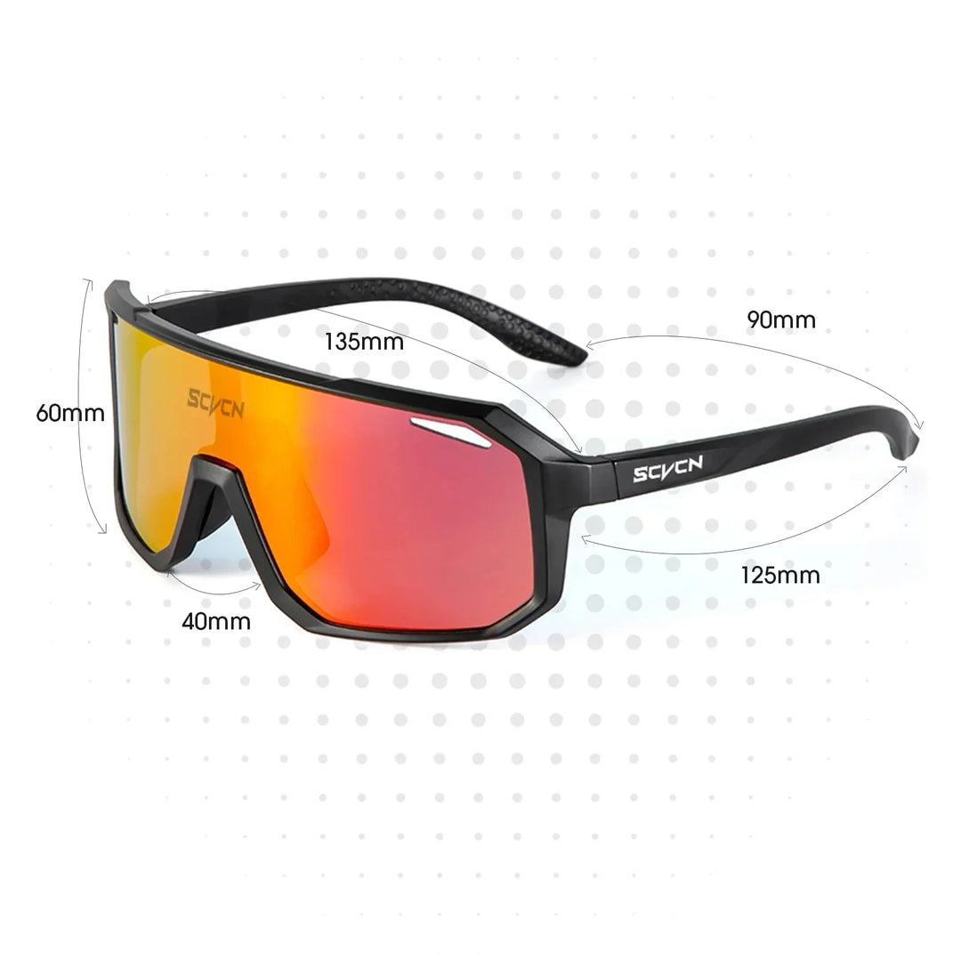 Stylish unisex cycling sunglasses with UV400 protection, great for active outdoor enthusiasts.