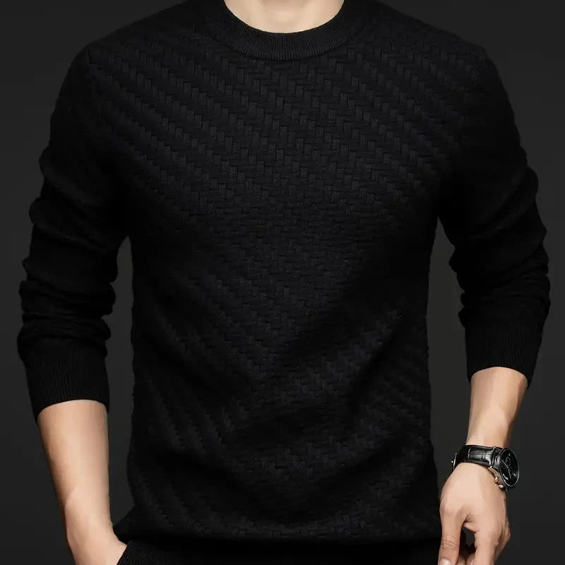 Coffee Valor textured knit unisex sweater, a modern comfy pullover for everyday comfort.