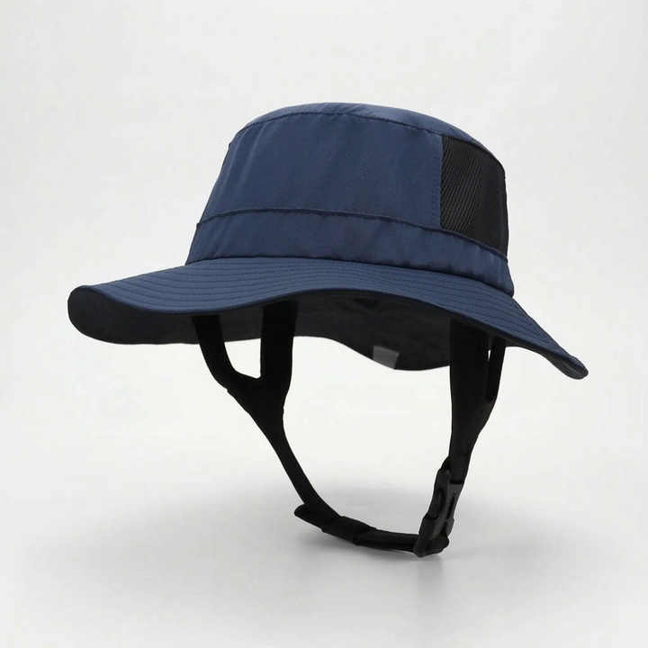 Lightweight unisex surf bucket hat. Ventilated design & wide brim provide practical sun protection for outdoor adventures.