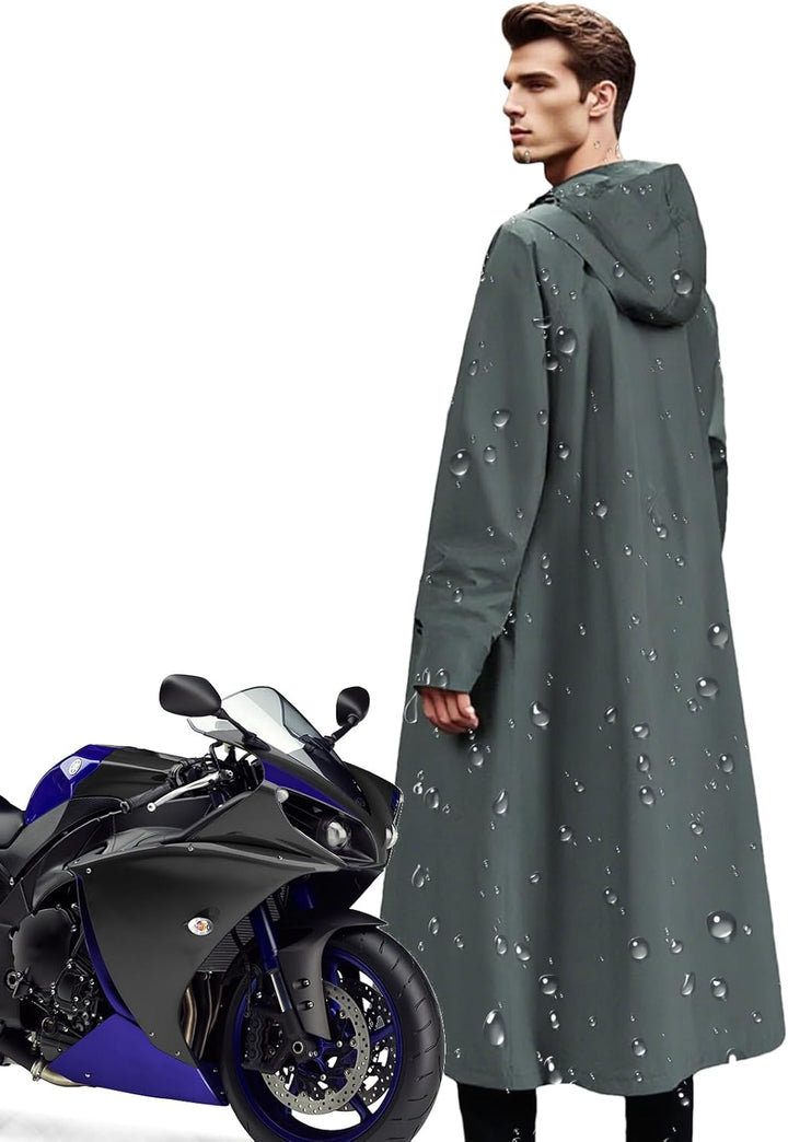 Practical Veridra long raincoat for adults, lightweight, waterproof, and breathable, in a neutral tone