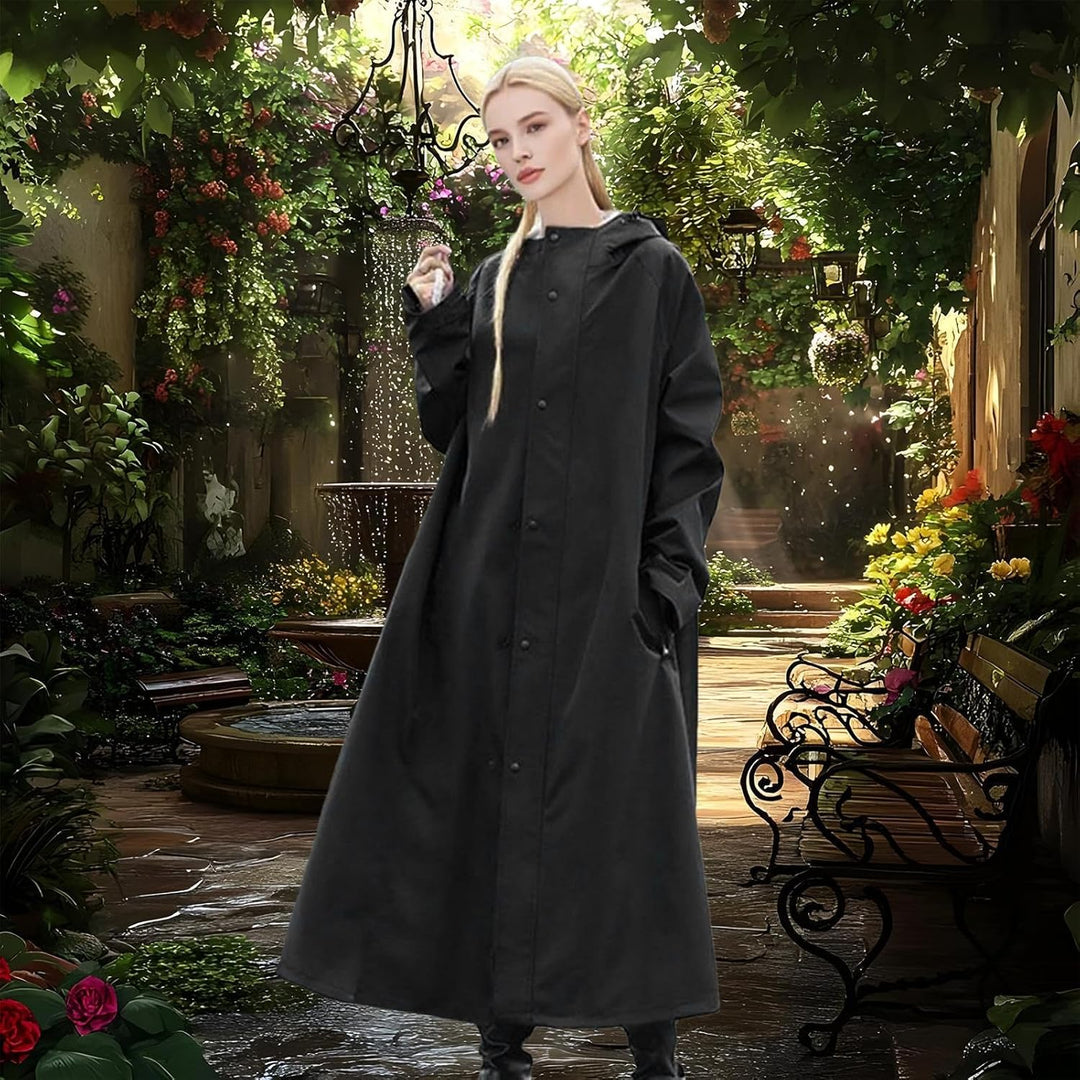 Adult Veridra waterproof long raincoat, perfect for men and women, featuring a comfortable, breathable design
