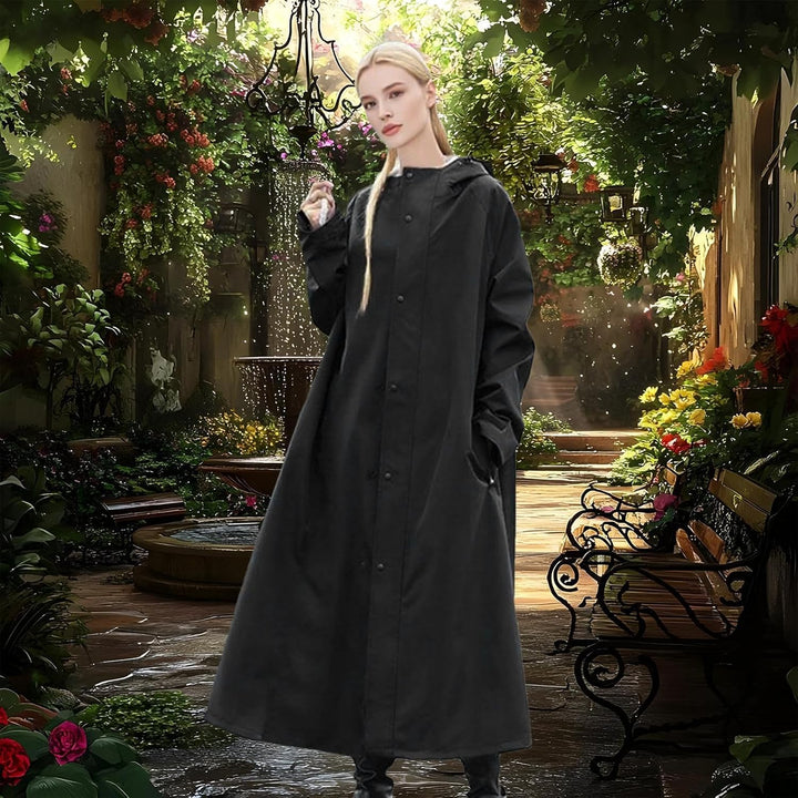Adult Veridra waterproof long raincoat, perfect for men and women, featuring a comfortable, breathable design