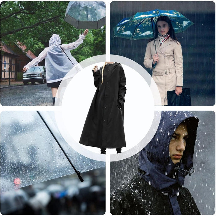 Veridra long raincoat, unisex and packable, offering excellent waterproof protection for commuters