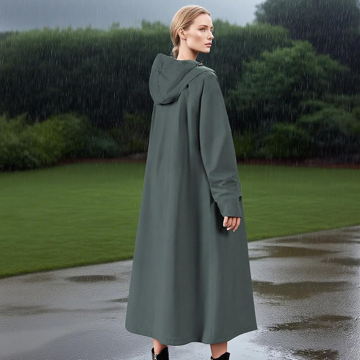 Durable Veridra long raincoat, lightweight and waterproof, a practical choice for any adult's wardrobe