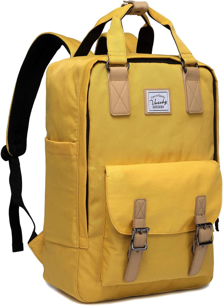 Stylish vintage travel backpack with organizer pockets for 15.6-inch laptops.