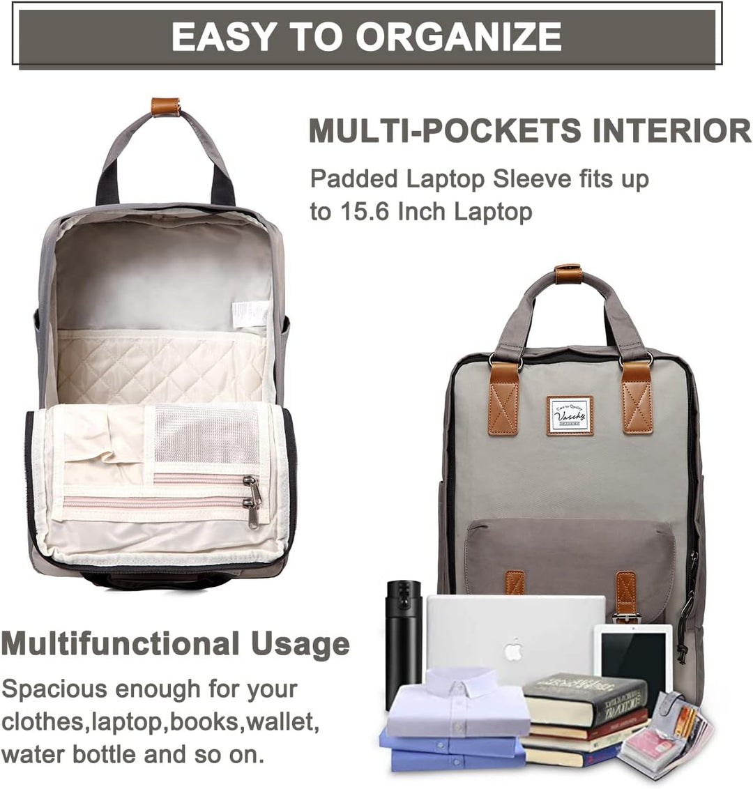 Durable water-resistant work backpack for 15.6" laptops, ideal for professionals.