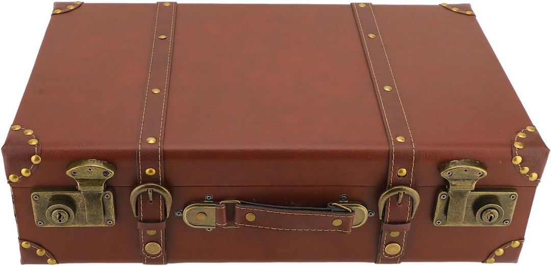 Classic unisex vintage leather overnight case with a robust secure lock, perfect carry-on luggage.