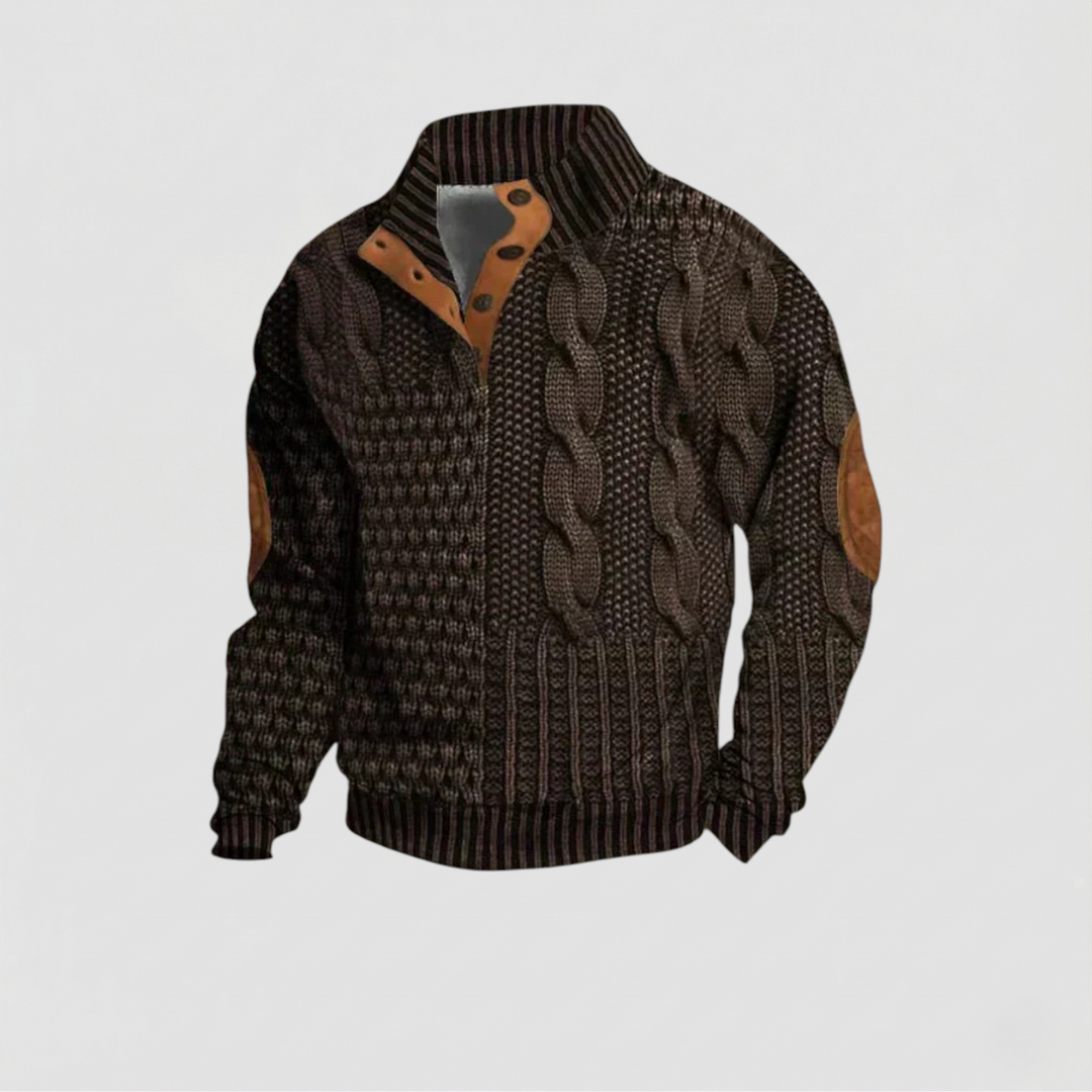 Unisex vintage chic knit jumper, a cozy pullover sweater perfect for retro casual fashion.
