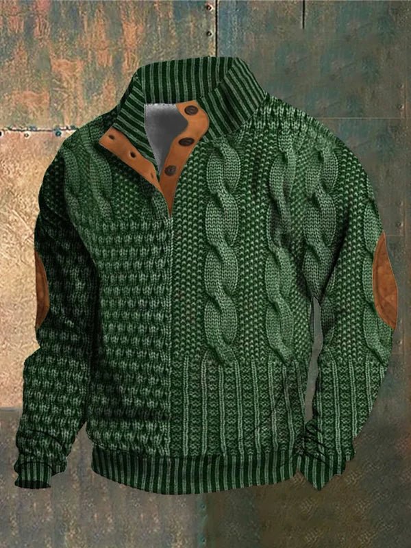 Stylish vintage knit pullover, a cozy unisex jumper with classic chic and comfortable design.