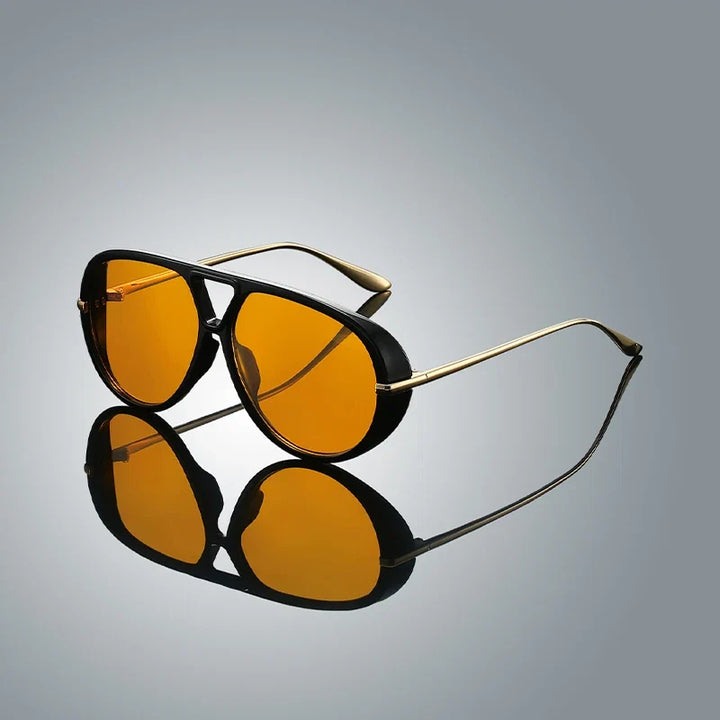 Unisex Vintage Edge UV400 sunglasses with lightweight metal frame, a stylish retro fashion accessory.