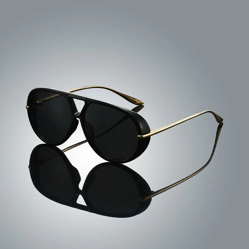 Classic retro UV400 eyewear: Unisex Vintage Edge sunglasses with stylish metal frame for sun protection.