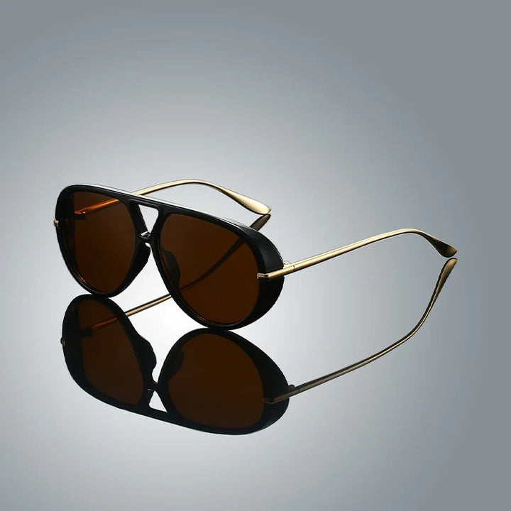 Modern retro unisex sunglasses: Vintage Edge shades with UV400 protection and lightweight metal frame.
